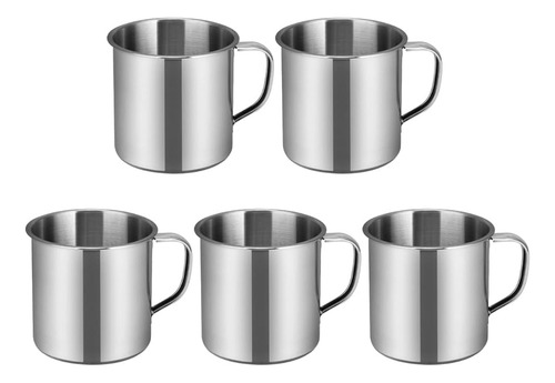 5 Tazas De Café De Acero Inoxidable Con Asa De Doble Pared T