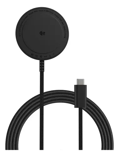 Cargador Inalámbrico Magnético Qi2 25W Carga Ultra Rápida con Cable Trenzado 1.5m Control Térmico Protección Batería Compatible iPhone 12/13/14/15/16/17 AirPods Pro Samsung Galaxy S24 S25 S26 Google