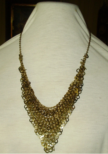 Antiguo Collar Metal Dorado Odalisca Disfraz 
