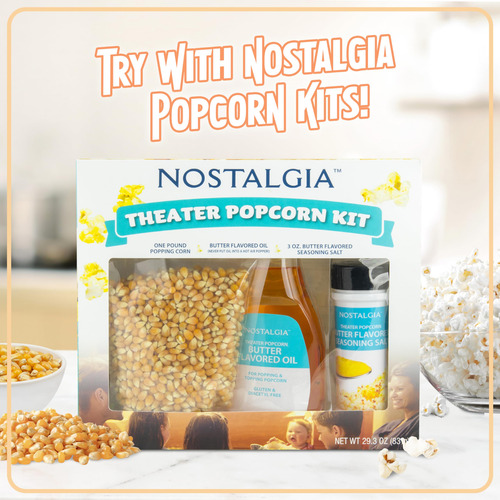 Popcorn Maker Nostalgia, 16 Tazas, Aire Caliente, Saludable,