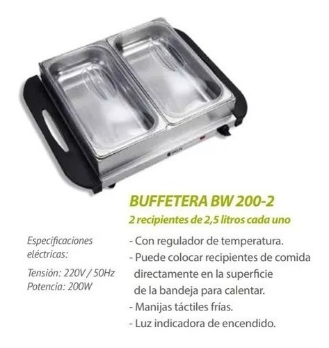 Imagen 3 de 5 de Buffetera, Calienta Platos Eléctrica 220v