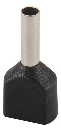 Kit 200pçs Terminal Elétrico Ilhós Tubular Duplo 1,5mm Preto