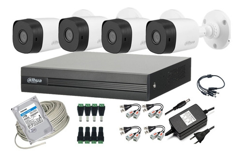 Cctv Kit Pro Dahua Dvr 4ch + 4 Cam 2mp Lite+ Disco1tb