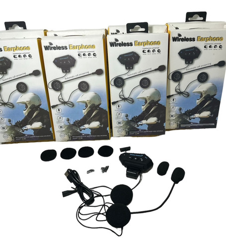 Intercomunicador Auriculares Casco Bluetooh Bt12 Moto Musica