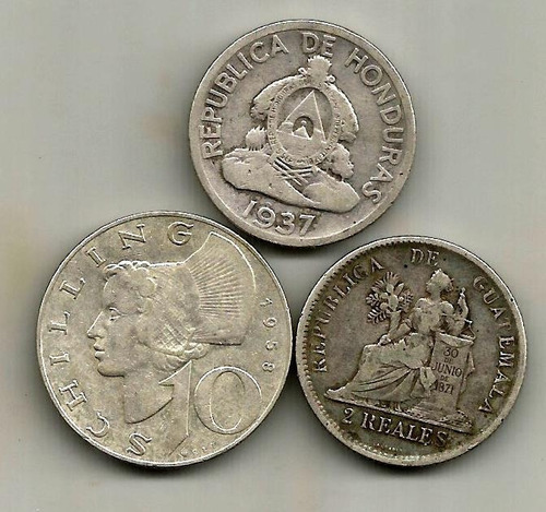 3 Monedas Mundiales Acuñadas En Plata (dos)