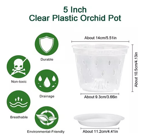 Maceta Para Plantar Orquídeas De 5 Piezas Con Agujeros Y Ban