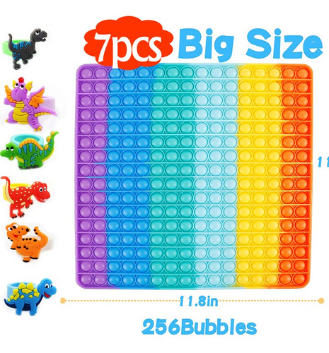 7 Piezas El Último Juguete Grande Pop It Fidget 300 Mm Popit