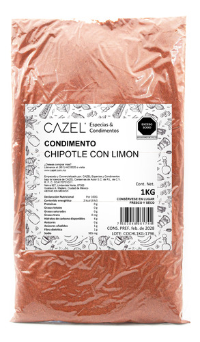 Chile Chipotle En Polvo Con Limón Oaxaqueño 1kg