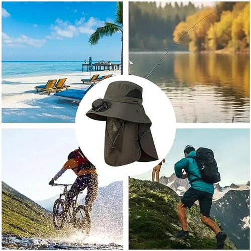 Sombrero Transpirable Con Ventilador Solar Para Un Verano Du