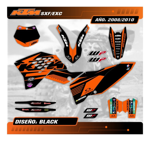 Kit Calcos - Gráfica Ktm Sxf - Exc 250/350/450/530 - 2008/10