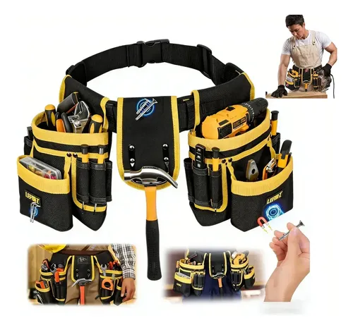 Cinturão Carpinteiro Pedreiro Eletricista Bolsa Multifuncion Amarelo