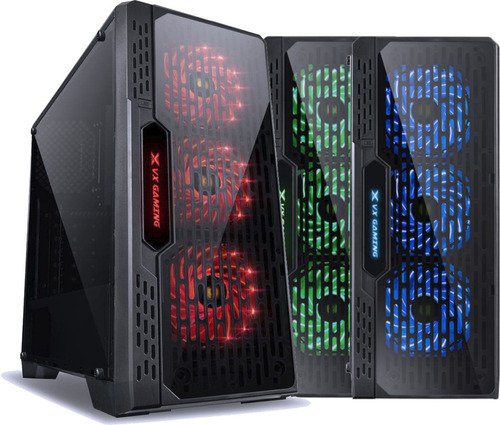 Gabinete Gamer Lumia Preto 3 Coolers Led Rgb (muda De Cor)