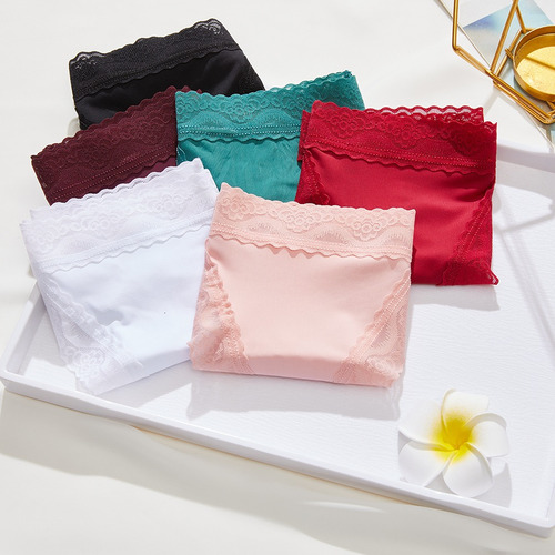 Tangas Para Mujer, Ropa Interior Con Ribetes De Encaje De Al
