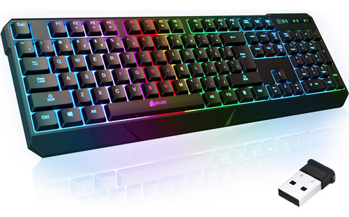 Teclado Inalámbrico Para Juegos Klim Chroma Rgb Con Barra Re