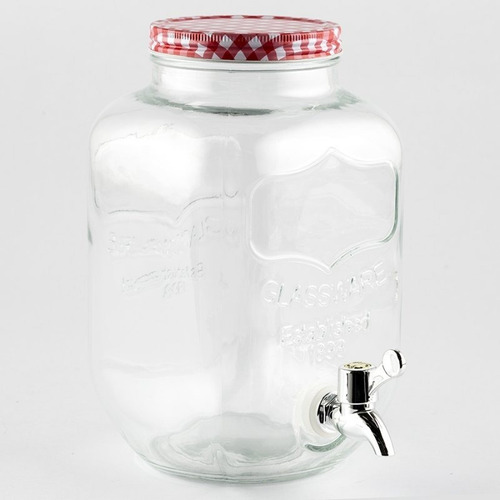 Imagen 2 de 2 de Dispensador Liquidos 4 Litros Vidrio Tapa Surtida
