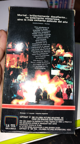 Linea Mortal Vhs Kiefer Sutherland Julia Roberts Kevin Bacon (Usado)