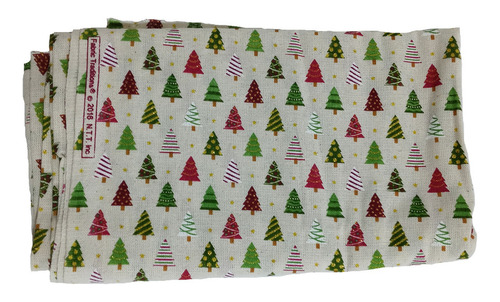 Tela Plana Diseño Arbol Navidad 134x116cm Fabric Traditions