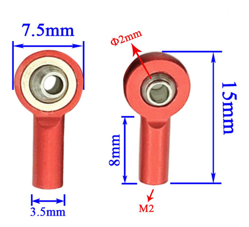 Generic 20 Piezas M2 Rótula Rótula Hebilla Extremo De Barra