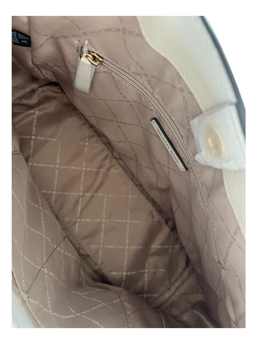Cartera Bolso Michael Kors Detalle Monograma Original Beige Lisa Níquel Beige
