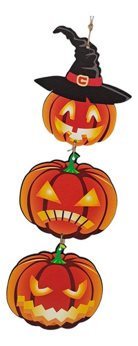 4 Letrero Colgante De Madera For Halloween Calabaza