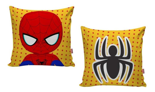 Kit 02 Capa Almofada Decoração Homem Aranha Infantil Heroi