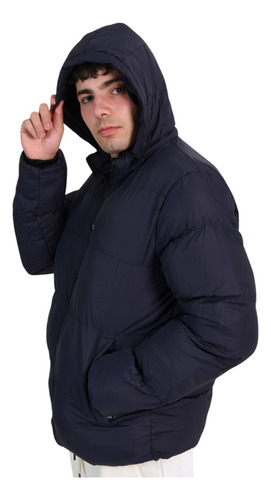 Campera Hombre Corderito Capucha Desmontable Bolsillo Cierre
