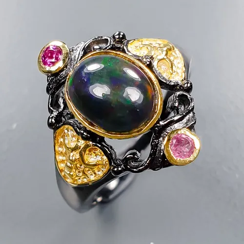 Anillo opalo negro hotsell