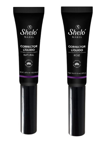 2 Pack Corrector Líquido Shelo (tonos Rose Y/o Natural)