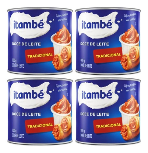 Kit C/4 Doce De Leite Tradicional Itambé Lata 800g