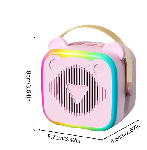 Máquina De Karaoke Portátil Con 2 Micrófonos Altavoz Mini In