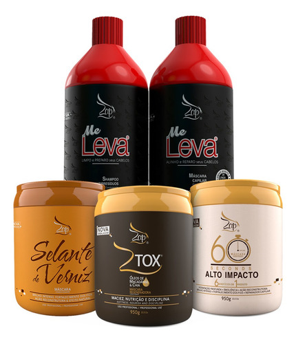 Kit Zap All Time + Ztox 950g + Banho Verniz + Alto Impacto