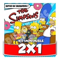 Comprar Kit Imprimible Simpson Cotillón Cajitas Banderines +2x1