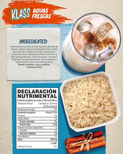 Horchata En Polvo 560g Para Preparar 50 Litros Klass