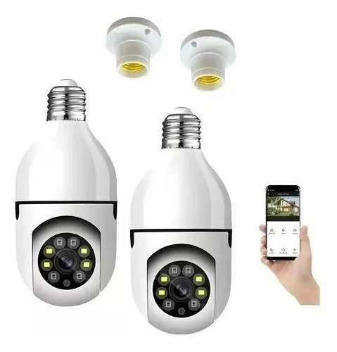 Ampolleta 2 Unidad Con Cámara  Seguridad Panorámica Wifi 360