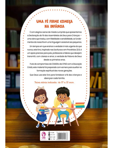 Livro Declaração De Fé Das Assembleias De Deus Para Crianças
