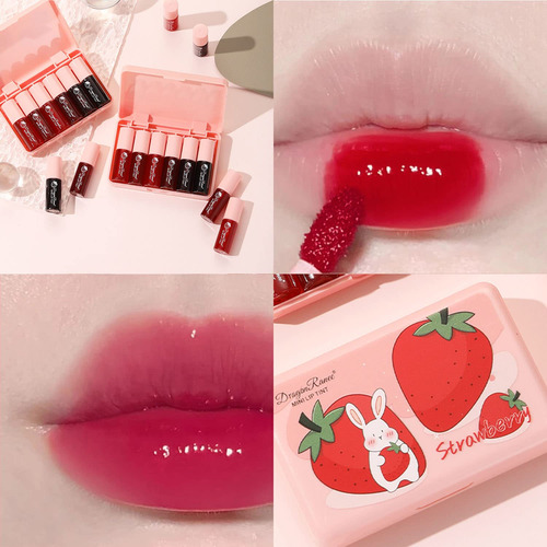 Juego De Tintes De Labios De 6 Colores, Brillo De Labios Cor