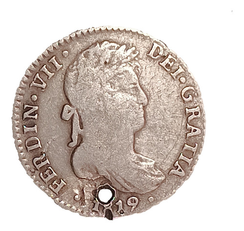 Potosí 1 Real 1819 Pj Reg. Plata Cj 89.4.2 Fernando Vii Perf