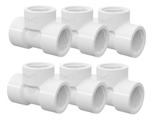 Kit 6 Tee Pvc Roscável 1 (32mm) Branco Tigre