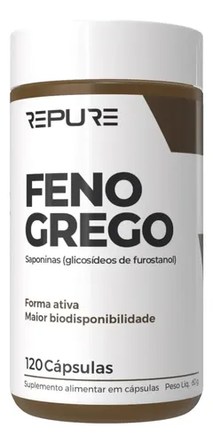 Feno Grego Puro 450mg - Maxima Concentracao Pureza - Repure
