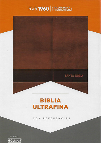 Biblia Rvr60 Ultrafina Marrón Símil Piel Solapa Con Imán