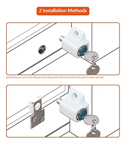 Paquete De 2 Cerraduras Para Puertas Corredizas Y Ventanas,