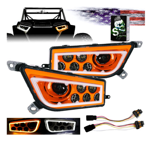 Slk -luz Naranja Razor Rzr Led Faro Halo Street Legal Kit Xp