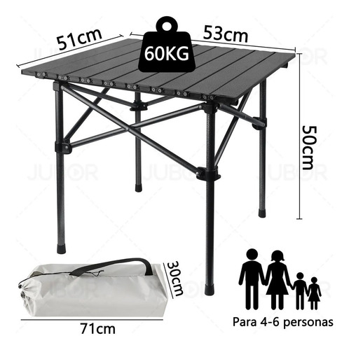 Mesa Plegable Jardin Camping Picnic Portátil Resistente 53cm