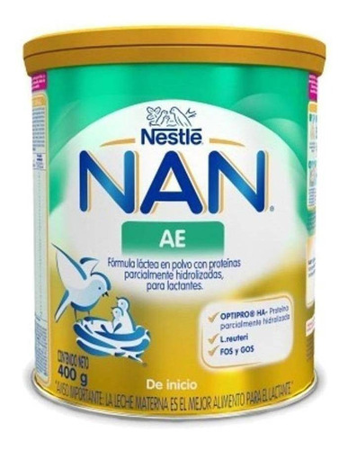 Imagen 1 de 1 de Leche de fórmula en polvo Nestlé Nan AE  en lata  de 400g a partir de los 0 meses