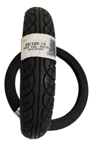 Par Pneus Sem Camara Biz E Pop 60/100-17 E 80/100-14 Tl