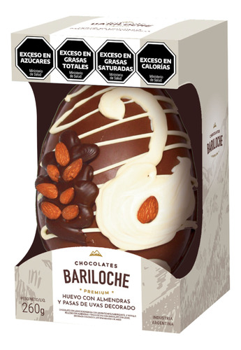 Huevo De Pascua Bariloche Premium Con Leche Decorado 260 Gr.