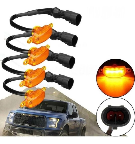 Imagen 1 de 8 de Led Tipo Raptor Naranjas Ámbar X4 Universal Parrilla Karvas