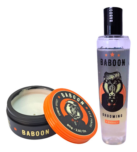 Produtos Baboon Kit Grooming Pomada Cement Fixadores Cabelo