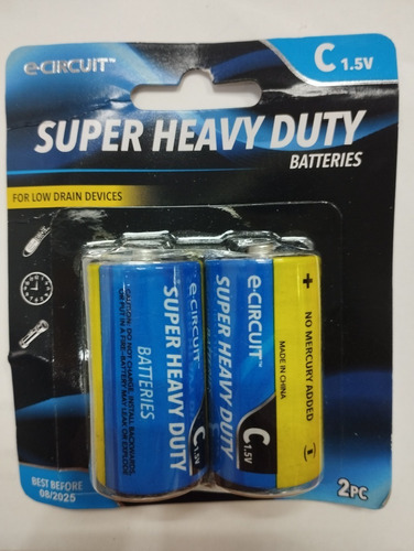 Baterías Super Heavy Duty C 1.5v (2pc)