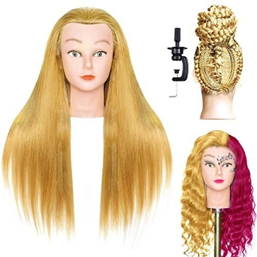 Luaija Mannequin Head 20 -22 100% Real Hair Styling X1hmb